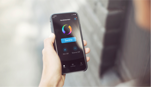 a smartphone with the app Swish